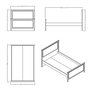 Hanah Home Cama Individual Gris y Roble